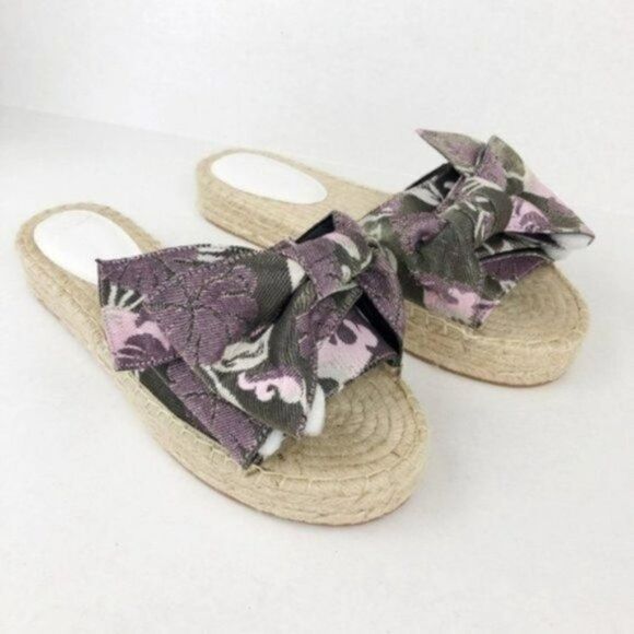 REBECCA MINKOFF Giana Bow Espadrille Slides 